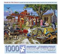 Bits and Pieces - 1000 Piece Jigsaw Puzzle for Adults - Death in The Desert Mystery Puzzle - 1000 pc Solve The Mystery Jigsaws by Artist Gene Dieckhoner