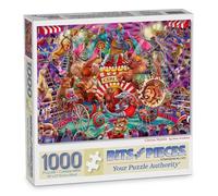 Bits and Pieces 1000 Piece Puzzles for Adults Circus Mania Large 20" x 27" Jigsaw Puzzles 1000 Pieces Circus Animals, Random Die Cut Pieces No 2 are Alike