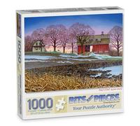 Bits and Pieces 1000 Piece Puzzles for Adults Day's End Large 20" x 27" Jigsaw Puzzles 1000 Pieces Fall Winter Farm Landscape, Random Die Cut Pieces No 2 are Alike