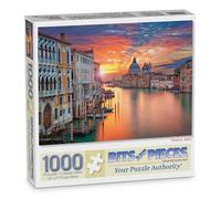 Bits and Pieces 1000 Piece Puzzles for Adults - Venice Italy - Large 20" x 27" Jigsaw Puzzles 1000 Pieces Sunset Sunrise Canals, No 2 Pieces Alike