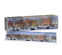 Bits and Pieces 1000 Piece Puzzles for Adults - Winter Shopping - Large 13" x 38" Jigsaw Puzzles 1000 Pieces Americana Vintage Street Scene, No 2 Pieces Alike