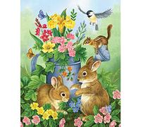 Bits and Pieces - 200 Piece Jigsaw Puzzle - A Touch of Spring by Artist Jane Maday - Cute Bunnies - 200 pc Jigsaw