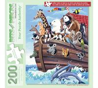 Bits and Pieces - 200 Piece Jigsaw Puzzle for Adults - Noah's Ark - 200 pc Boat and Animals Jigsaw by Artist Barbara Gibson