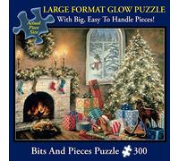 Bits and Pieces - 300 Piece Glow in the Dark Puzzle - Not a Creature was Stiring, Christmas Eve, Holiday - by Artist Nicky Boehme - 300 pc Jigsaw