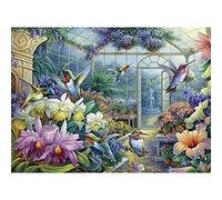 Bits and Pieces - 300 Piece Jigsaw Puzzle for Adults 18" x 24" - Antique Greenhouse - 300 pc Hummingbirds, Flowers, Butterflies - Jigsaw by Oleg Gavrilov