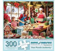 Bits and Pieces - 300 Piece Jigsaw Puzzle for Adults 18" X 24" - Baking Cookies - 300 pc Christmas Holiday Kitchen Winter Jigsaw by Artist Larry Jones