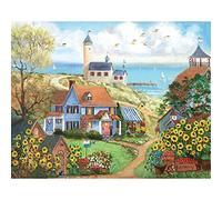 Bits and Pieces - 300 Piece Jigsaw Puzzle for Adults 18" x 24" - Beach Market - 300 pc Ocean Coast Flower Market Jigsaw by Artist Mary Ann Vessey