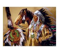 Bits and Pieces - 300 Piece Jigsaw Puzzle for Adults - Chief High Pipe - 300 pc Horse Native American Jigsaw by Artist Paul Calle