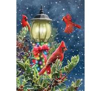 Bits and Pieces 300 Piece Puzzles for Adults 300 Large Pieces 18" x 24" Jigsaw Puzzles, Cardinals Snow Lamp Post, Random Die Cut, No 2 Pieces Alike, Welcome to Christmas