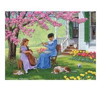 Bits and Pieces 300 Piece Puzzles for Adults - Adagio - 300 Large Pieces 18" x 24" Jigsaw Puzzles, Spring Flowers Music, No 2 Pieces Alike