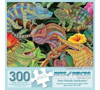 Bits and Pieces 300 Piece Puzzles for Adults - Lizards Collage - 300 Large Pieces 18" x 24" Jigsaw Puzzles, Iguana, Chameleon, Bearded Dragon, No 2 Pieces Alike