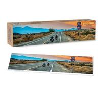 Bits and Pieces 300 Piece Puzzles for Adults - Route 66 Panoramic - 300 Large Pieces 12" x 36" Jigsaw Puzzles, Motorcycle, No 2 Pieces Alike