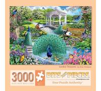 Bits and Pieces - 3000 Piece Jigsaw Puzzle for Adults - 32-3/8" x 45-1/4" - Garden Treasures - 3000 pc Colorful Birds Peacocks Jigsaw by Mary Thompson