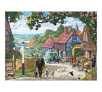 Bits and Pieces - 3000 Piece Jigsaw Puzzle for Adults - The Country Bus - Small Town in The English Countryside Jigsaw Puzzle by Artist Steve Crisp, Completed Puzzle Size: 32-1/2" x 45-1/4"