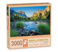Bits and Pieces 3000 Piece Puzzles for Adults - Large 32" x 45" Jigsaw Puzzles 3000 Pieces River Mountain Landscape, Random Die Cut, No 2 Pieces Alike, Yosemite National Park