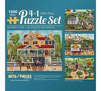 Bits and Pieces - 4-in-1 Multi-Pack 1000 Piece Jigsaw Puzzles for Adults - Memory Lane 1000pc Puzzle Set Bundle by Joseph Holodook 20"x27" (51cmX69cm)