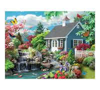 Bits and Pieces - 50 Piece Big Jigsaw Puzzle for Seniors - 15" x 19" Dream Landscape - Spring Flowers Large Lettered Pieces Mental & Physical Dexterity by Alan Giana