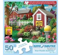 Bits and Pieces 50 Piece Puzzles for Adults - Birds and The B's - 50 Extra Large Pieces 15" x 19" Jigsaw Puzzles, Flowers Farm Spring, No 2 Pieces Alike
