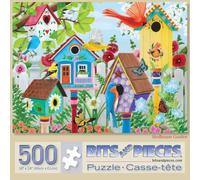 Bits and Pieces - 500 Piece Jigsaw Puzzle for Adults - ‘Birdhouse Garden’ 500 pc Large Piece Jigsaw by Artist Kathy Bambeck - 51cm x 69cm