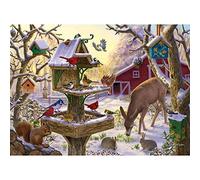 Bits and Pieces - 500 Piece Jigsaw Puzzle for Adults - Sunrise Feasting - 500 pc Animals, Winter Scene Jigsaw by Artist Liz Goodrick-Dillon