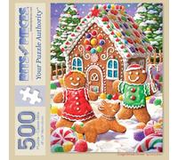 Bits and Pieces 500 Piece Puzzles for Adults, Gingerbread House - Large 18" x 24" Jigsaw Puzzles 500 Pieces - Winter Christmas Holiday - Random Die Cut Pieces No 2 are Alike