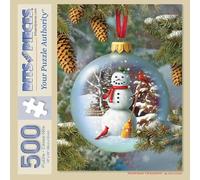 Bits and Pieces 500 Piece Puzzles for Adults - Large 18" x 24" Jigsaw Puzzles 500 Pieces Christmas Puzzle, Random Die Cut, No 2 Pieces Alike, Snowman Ornament