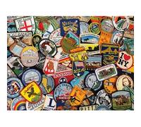 Bits and Pieces 500 Piece Puzzles for Adults - USA Patches - - Large 18" x 24" Jigsaw Puzzles 500 Pieces Unique State Patches Collage, No 2 Pieces Alike