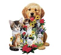 Bits and Pieces - 750 Piece Shaped Jigsaw Puzzle Age 13+ for Adults - Best Friends - 750 pc Dogs and Cats Jigsaw by Artist Jack Williams