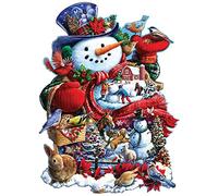 Bits and Pieces - 750 Piece Shaped Jigsaw Puzzle for Adults - Happy Holiday Snowman - 750 pc Christmas Jigsaw by Artist Larry Jones