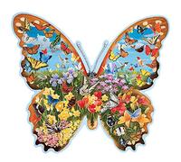 Bits and Pieces - 750 Piece Shaped Jigsaw Puzzle for Adults - Hidden Butterfly Meadow - 750 pc Spring Flower Jigsaw by Artist Jack Williams