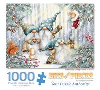 Bits and Pieces Jigsaw Puzzles for Adults 1000 Pieces - Gnomes Snowy Forest