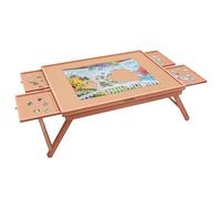 Bits and Pieces - Jumbo Puzzle Wooden Plateau Lounger with Cover-Smooth Fiberboard Work Surface - Puzzle Storage System