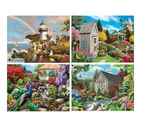 Bits and Pieces - Serene Beauty Multipack 4-in-1 Puzzle Set 1000 Piece Jigsaw Puzzles for Adults - Each Puzzle Measures 51cm x 69cm- Nature Scene Jigsaws by Artist Alan Giana