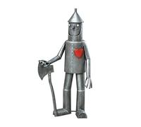 Bits and Pieces-Steadfast Tin Woodman with a Heart Silver Iron Statue - Garden Décor - Outdoor Statues