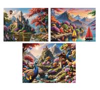 Bits and Pieces - Value Set of 3-300 Piece Jigsaw Puzzles for Adults with Large Pieces, Bulk Puzzles with Majestic Landscapes - Puzzle Packs for Adults, Puzzles Bulk Bundle - Puzzle Size: 18" x 24"