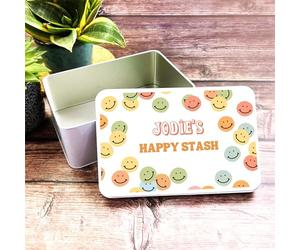 Bits & Bobs Smiley Faces Personalised Storage Tin Personalised Gift | Custom Gift | Personalized Tin | Personalised Tins | Gift For Her | Gift For Him