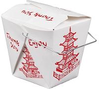 Bits N Things Pagoda Chinese Take Out Containers with Wire Handle 16 Oz / Pint Size (25 Count)