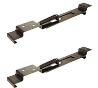BITS4REASONS - 2 X (1 PAIR) SQUARE RECTANGLE TRAILER NUMBER PLATE HOLDERS CLIPS LICENSE PLATE BRACKETS STAINLESS SPRING LOADED STEEL - ADJUSTABLE UK SIZE PLATE 18-21 CM (180-210 MM) DEPTH