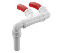BITS4REASONS New Model Caravan (Twin) RED HIGH VISBILTY Safety Waste Water Outlet Pipe System Adaptor with FLOPLAST Home Plumbing Grade Fittings CE Standard Tested to EN 1451