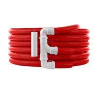 BITS4REASONS New Model Caravan (Twin) RED HIGH Visibility Safety Waste Water Outlet Pipe System with 10 METRE SITE Pipe Option with FLOPLAST Home Plumbing Grade Fittings CE Standard Tested to EN 1451