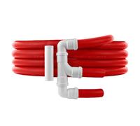 BITS4REASONS New Model Caravan (Twin) RED HIGH Visibility Safety Waste Water Outlet Pipe System with 6 METRE SITE Pipe Option with FLOPLAST Home Plumbing Grade Fittings CE Standard Tested to EN 1451