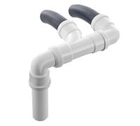 BITS4REASONS New Model Caravan (Twin) Waste Water Outlet Pipe System Adaptor with FLOPLAST Home Plumbing Grade Fittings CE Standard Tested to EN 1451. Fits Most Standard Caravans.