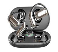 Bitstik Open-Ear Wireless Headphones Bluetooth Earbuds LED Power Display Charging Case Ear buds Earhook Over-Ear Earphones for Workout Sports Phone Laptop (Black)