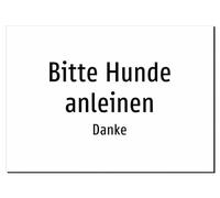 Bitte Hunde anleine - Danke - Aluminium Sign A4: 297 x 210 mm - Without Graphic, Text Only