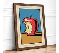 Bitten Apple Framed Wall Art Print A1 Walnut