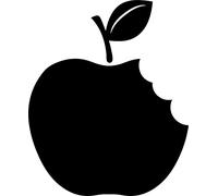 Bitten Apple Fruit Vinyl Decal Sticker for Car/Window/Wall (White Matt)