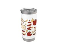 Bitten Cut Sliced and Whole Apples with Stars Stainless Steel Insulated Tumbler
