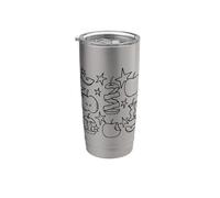 Bitten Sliced Cut and Whole Apples with Stars Stainless Steel Insulated Tumbler