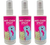 Bitter Anti Chew Spray for Dogs and Cats (Pack of 3 100ml) Chewing Deterrent Spray Behavior Training Aid Stops Destructive Chewing Licking of Bandages, Paws, Shoes, Fur, Doors and Furniture
