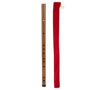 Bitter Bamboo Flute with Velvet Bag, One - Section, Polished Wood Color, Professional Musical Instrument ZD - 5E Key - Refined Sound Quality, Handcrafted Craftsmanship, Ideal for (F Key)